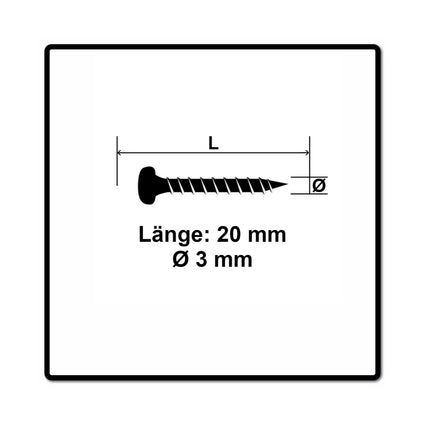 Fischer Power-Fast II FPF II Viti per legno 3,0x20 mm, 200 pz. ( 670058 ) Testa tonda, Torx, filettatura completa, zincate, passivato blu