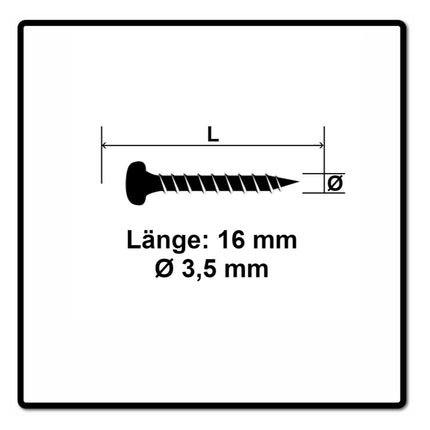 Fischer Power-Fast II FPF II Chipboard Screw 3,5x16mm, Pan head, Torx, Full thread, Blue zinc plated, 200pcs. (670099)