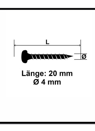 Fischer Power-Fast II FPF II Chipboard Screw 4.0x20mm, Pan head, Torx, Full threaded, Blue zinc plated, 200pcs. (670235)