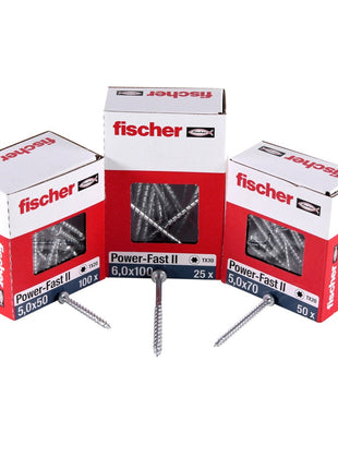 Fischer Power-Fast II FPF II Chipboard Screw 4.0x20mm, Pan head, Torx, Full threaded, Blue zinc plated, 200pcs. (670235)