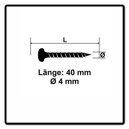 Fischer Power-Fast II FPF II Chipboard Screws 4,0x40mm, Pan head, Torx, Full threaded, Blue zinc plated, 200pcs. (670239)