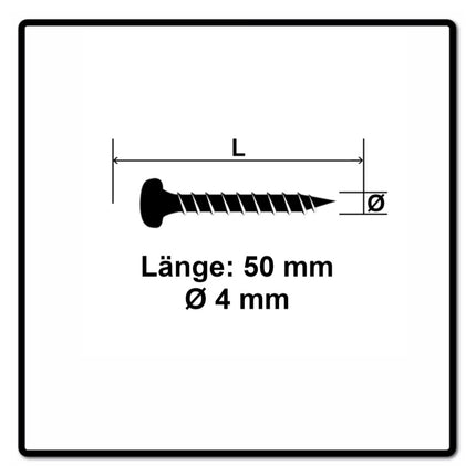 Fischer Power-Fast II FPF II Chipboard Screw 4,0x50mm, Pan head, Torx, Full threaded, Blue zinc plated, 200 pcs. (670240)