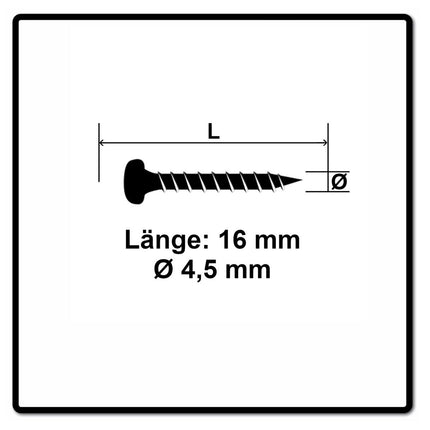 Fischer Power-Fast II FPF II Chipboard Screw 4,0x16mm, Pan head, Torx, Full threaded, Blue zinc plated, 200 pcs. (670327)