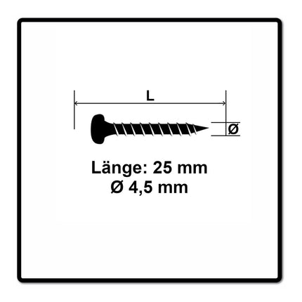Fischer Power-Fast II FPF II Chipboard Screw 4.5x25mm, Pan head, Torx, Full threaded, Blue zinc plated, 200 pcs. (670329)
