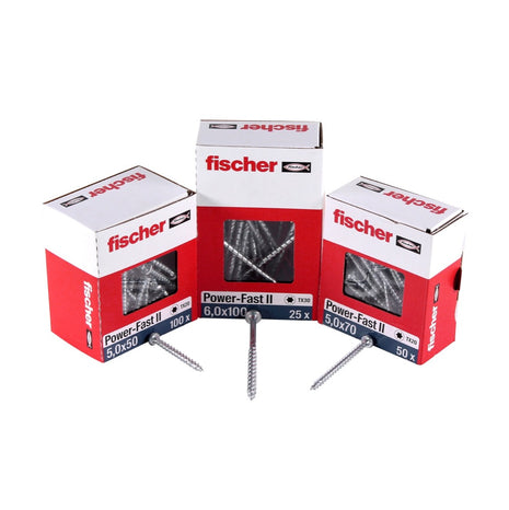 Fischer Power-Fast II FPF II Chipboard screw 5.0x16mm 200 pcs. Pan Head, Torx drive,  full thread, blue zinc galvanized (670434)
