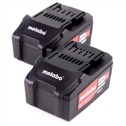 Metabo Battery Set : 2x Li-Power Batteries 4.0 Ah 18 V CAS Li-Ion - charge level indicator (2x 625591000)