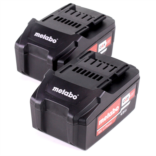 Metabo Battery Set : 2x Li-Power Batteries 4.0 Ah 18 V CAS Li-Ion - charge level indicator (2x 625591000)