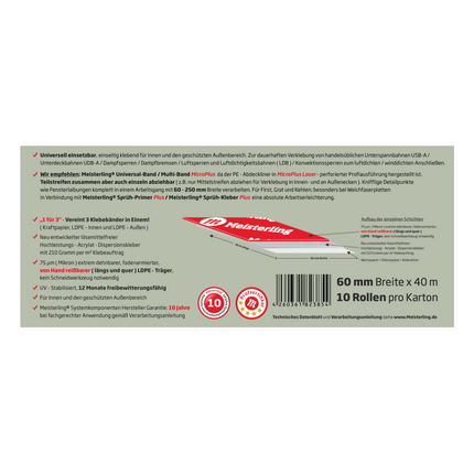 Cinta Adhesiva Universal Meisterling 60mmx40m (10x 006300000030)