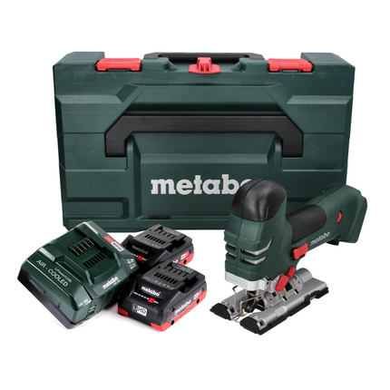 Sierra de calar a batería Metabo STA 18 LTX 140 18 V + 2x baterías 4,0 Ah + cargador + metaBOX