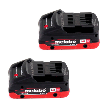 Pistolet à cartouche avec batterie Metabo KPA 18 LTX 400 18 V + 2 batteries LiHD 4,0 Ah + chargeur