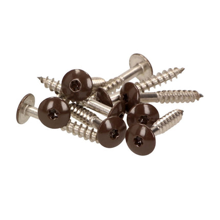 Meisterling Viti per facciate 5,5x25 mm - 100 pz. ( 010030000031 ) 12 mm Testa piatta, marrone scuro, con filetto parziale Torx V4A in acciaio inossidabile