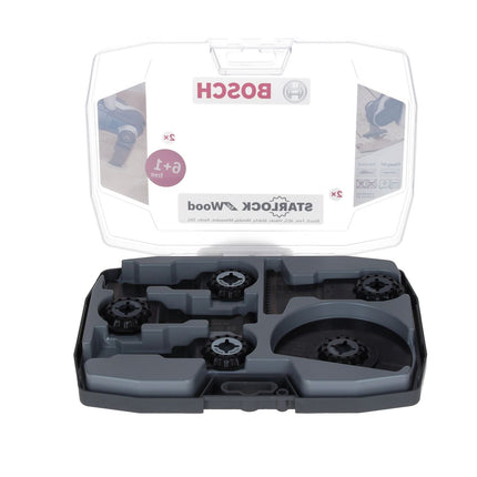 Bosch Starlock for Wood Zubehör Set 7 tlg. ( 2608664623 ) für Multifunktionswerkzeug + Koffer