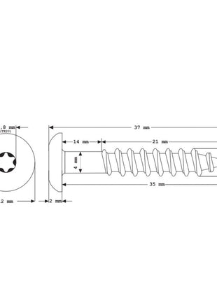 Meisterling Vis de façade 5,5x35 mm, 100 pcs., tête plate 12 mm, filetage partiel, empreinte Torx, acier inoxydable V4A, noir (010030000151)