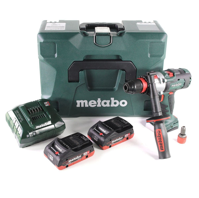 Metabo SB 18 LTX-3 BL QI taladro percutor a batería 18 V 120 Nm sin escobillas + 2x batería LiHD 4,0 Ah + cargador + metaBOX
