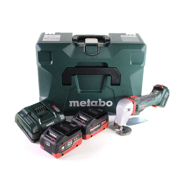 Metabo SCV 18 LTX BL 1.6 Cordless Metal Shears 18V Brushless + 2x LiHD Batteries 5,5 Ah + Charger + MetaLoc Case
