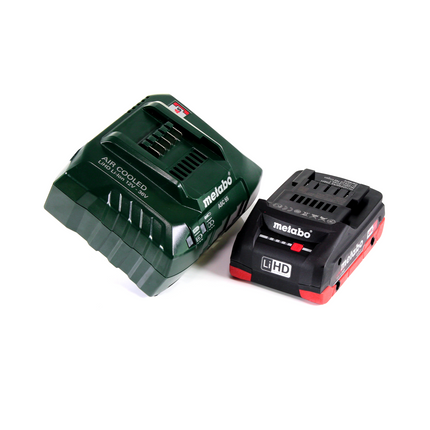 Juego básico de adaptador de corriente para batería Metabo PA 14.4-18 LED-USB con 1 batería LiHD de 4,0 Ah + cargador ASC55