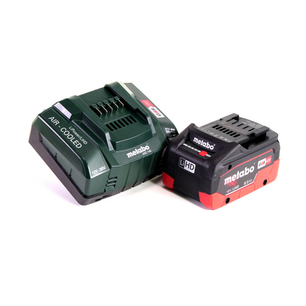Juego básico de adaptador de corriente para batería Metabo PA 14.4-18 LED-USB con 1 batería LiHD de 8,0 Ah + cargador ASC145