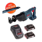Lama per sega a nastro in metallo duro Bosch GSA 18V-LI 18 V + 2 batterie da 2,0 Ah + caricatore