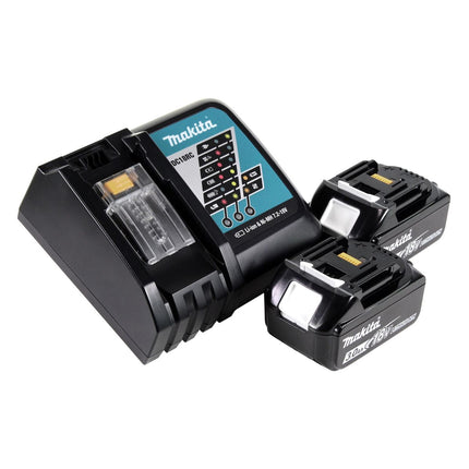 Amoladora angular sin cable Makita DGA 519 RF 18 V 125 mm Brushless X-Lock + 2x batería recargable 3,0 Ah + cargador