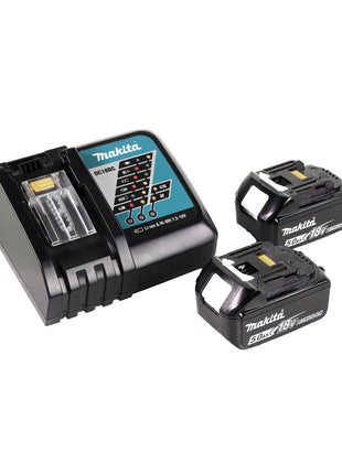 Makita DGA 519 RT cordless angle grinder 18 V 125 mm Brushless X-Lock + 2x rechargeable battery 5.0 Ah + charger