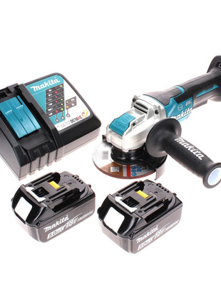 Makita DGA 519 RT cordless angle grinder 18 V 125 mm Brushless X-Lock + 2x rechargeable battery 5.0 Ah + charger