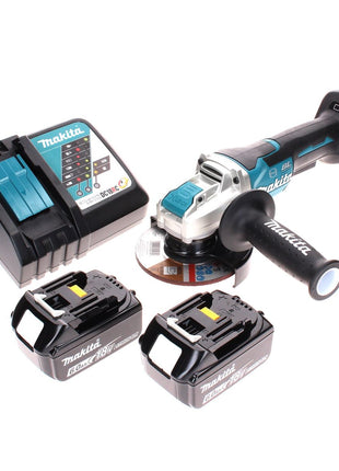 Makita DGA 519 RG Smerigliatrice angolare a batteria 18 V 125 mm Brushless X-Lock + 2x batteria ricaricabile 6,0 Ah + caricabatterie