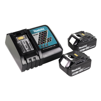 Makita DHP 453 RGW taladro percutor inalámbrico 18 V 42 Nm blanco + 2x baterías 6,0 Ah + cargador