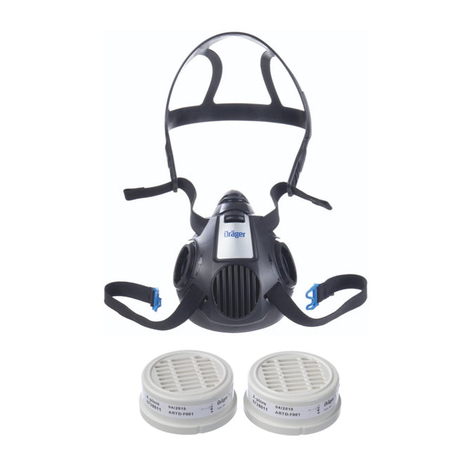 Masque respiratoire Dräger X-plore 3500 L demi-masque pour filtre à baïonnette taille L + 2x filtre à particules X-plore P3 R (6738011)