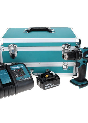 Makita DHP 456 ST1TX Trapano avvitatore con percussione a batteria 18 V 50 Nm + 1x Batteria 5,0 Ah + Caricabatterie + Set di 70 punte + Valigetta in alluminio TX