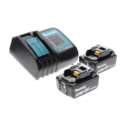 Taladro percutor inalámbrico Makita DHP 456 STTX 18 V 50 Nm + 2x baterías 5,0 Ah + cargador + juego de brocas de 70 piezas + maletín de aluminio TX