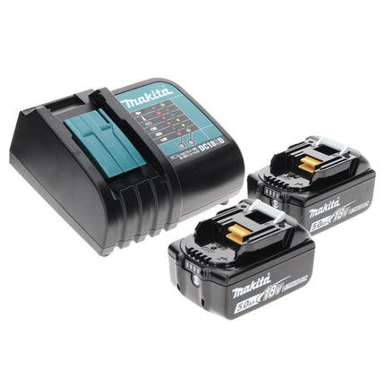 Makita DHP 485 STTX Akku Schlagbohrschrauber 18 V 50 Nm Brushless + 2x Akku 5,0 Ah + Ladegerät + 70 tlg. Bit Bohrer Set + TX Alu Koffer