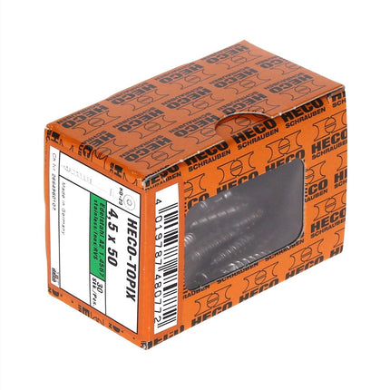 HECO Set di fissaggio per bordi terrazza, 30 pz. ( 48717 ) + Set di viti HECO TOPIX 4,5 x 50 mm HD 20 - Valigetta plastica
