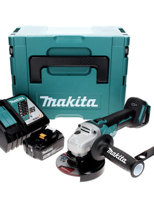 Smerigliatrice angolare a batteria Makita DGA 506 RF1J 18 V 125 mm senza spazzole + 1x batteria ricaricabile 3,0 Ah + caricabatterie + Makpac