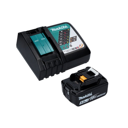 Makita DGA 506 RT1J cordless angle grinder 18 V 125 mm brushless + 1x rechargeable battery 5.0 Ah + charger + Makpac