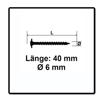 SPAX HI.FORCE Flat Head Screw 6.0 x 40 mm, 200 pcs. ( 0251010600405 ) Torx T-Star Plus T30 full thread Wirox 4Cut
