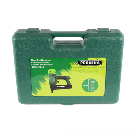 Prebena 2XR-ES40 pneumatic stapler in transport case type ES + 6000x Prebena CNKHA staples type ES