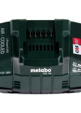 Juego básico Metabo de 18 V, 2 baterías de 10,0 Ah LIHD + cargador ASC 145, sistema CAS