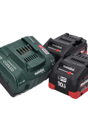 Juego básico Metabo de 18 V, 2 baterías de 10,0 Ah LIHD + cargador ASC 145, sistema CAS