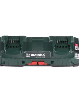 Set di batterie Metabo 18V: 2 batterie LIHD da 10,0Ah + caricabatterie doppio ASC 145 DUO - Sistema CAS