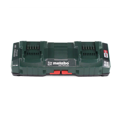 Juego de baterías Metabo 18V: 2x baterías LIHD de 10,0Ah + cargador doble ASC 145 DUO - sistema CAS