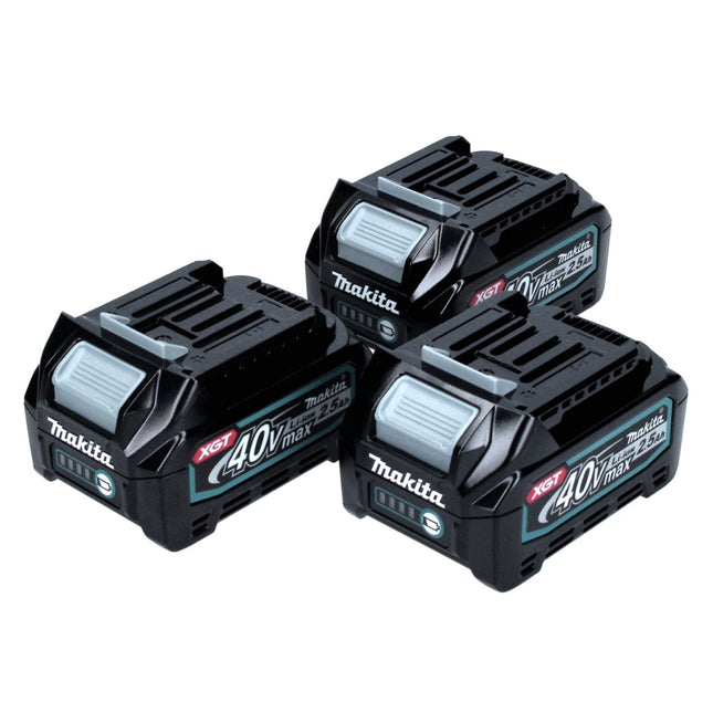 Zestaw akumulatorów Makita 40 V z 3x BL 4025 2,5 Ah ( 3x 191B36-3 ) XGT Li-Ion klasa ochrony IP64 z wyświetlaczem LED