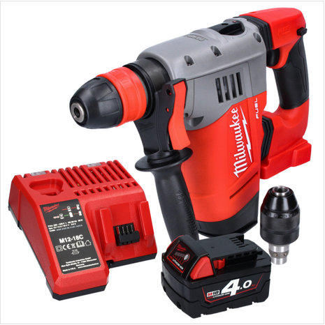 Milwaukee M18 CHPX-401 Cordless Combi Hammer 4.0 J SDS Plus Brushless 18V + 1x Battery 4.0Ah + Charger