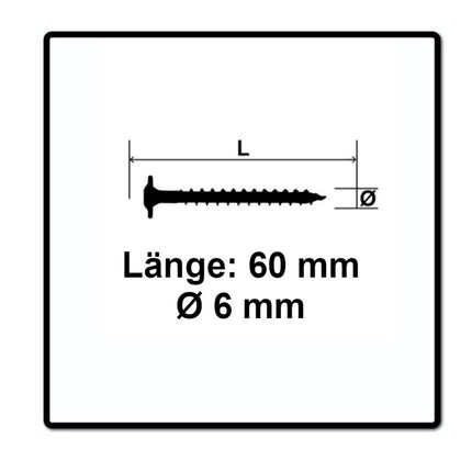 Tornillo cabeza placa SPAX HI.FORCE 6,0 x 60 mm 1000 piezas (5x 0251010600605) Torx T-Star Plus T30 rosca completa Wirox 4Cut