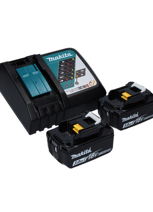 Makita DLM 432 RF2 cordless lawn mower 36 V ( 2x 18 V ) 43 cm brushless + 2x rechargeable battery 3.0 Ah + charger
