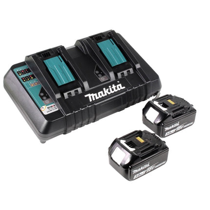Makita DLM 432 PF2 Akku Rasenmäher 36 V ( 2x 18 V ) 43 cm Brushless + 2x Akku 3,0 Ah + Doppel Ladegerät