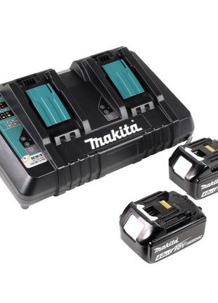 Tosaerba a batteria Makita DLM 432 PM2 36 V (2x 18 V) 43 cm senza spazzole + 2x batterie da 4,0 Ah + doppio caricabatterie
