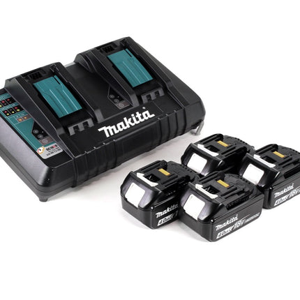 Makita DLM 432 PM4 kosiarka akumulatorowa 36 V ( 2x 18 V ) 43 cm bezszczotkowa + 4x akumulator 4,0 Ah + podwójna ładowarka
