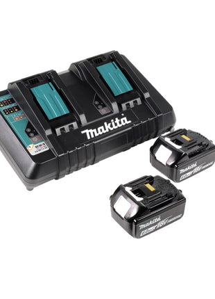 Makita DLM 432 PG2 cordless lawn mower 36 V ( 2x 18 V ) 43 cm brushless + 2x battery 6.0 Ah + double charger