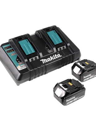 Makita DLM 382 PM2 Rasaerba a batteria 36V ( 2x 18V ) / 38 cm / 40 l + 2x Batterie 4,0 Ah + Caricabatterie doppio