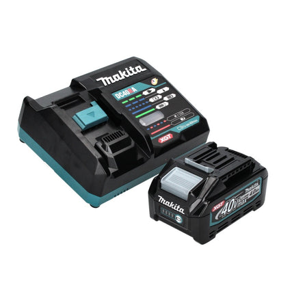 Amoladora angular a batería Makita GA 008 GM101 40 V máx. 125 mm sin escobillas XGT + 1x batería 4,0 Ah + cargador + campana de aspiración + Makpac